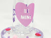 Be Mine Valentine Purple 6.5in Bent Neck Glass Water Hand Pipe/Dab Rig