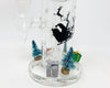 Santa’s Sled Snowflake Christmas 8in Bent Neck Glass Water Hand Pipe/Dab Rig