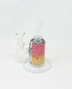 Strawberry Ice Cream Drip Perforated Vinyl 6.5in Bent Neck Glass Water Hand Pipe/Dab Rig