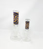 Yellow Purple Swirl Beaker Glass Water Pipe/Bong
