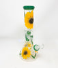 Sunflower Dried Floral 11in Beaker Glass Water Pipe/Bong