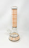 Beige Plaid Beaker Glass Water Pipe/Bong