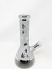 Silver Metallic Weed Leaves Beaker Glass Water Pipe 8.5in Bong