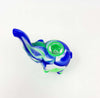 Blue Green Swirl Elephant Silicone Hand Pipe