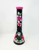 Glow In The Dark Hawaiian Flower Hibiscus Beaker Glass Water Pipe/Bong