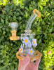 Retro Daisies Yellow 8in Glass Water Pipe/Dab Rig
