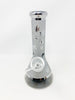 Silver Metallic Weed Leaves Beaker Glass Water Pipe 8.5in Bong