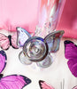 Pink & Purple Iridescent Butterfly Recycler Glass Water Pipe/Dab Rig
