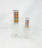 Rainbow Plaid Beaker Glass Water Pipe/Bong