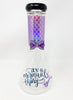 StayLit Mermaid Purple Bow Swarovski Crystal 10in Beaker Glass Water Pipe/Bong