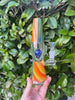 Guru Glass Orange Green Swirl Lamp Heady Glass Water Pipe/Rig