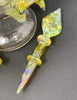 2KGlassWorks Amber Chaos Horn Heady Glass Water Pipe/Dab Rig