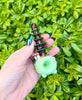 Mother Earth Green Mushroom Tree Glass Hand Pipe