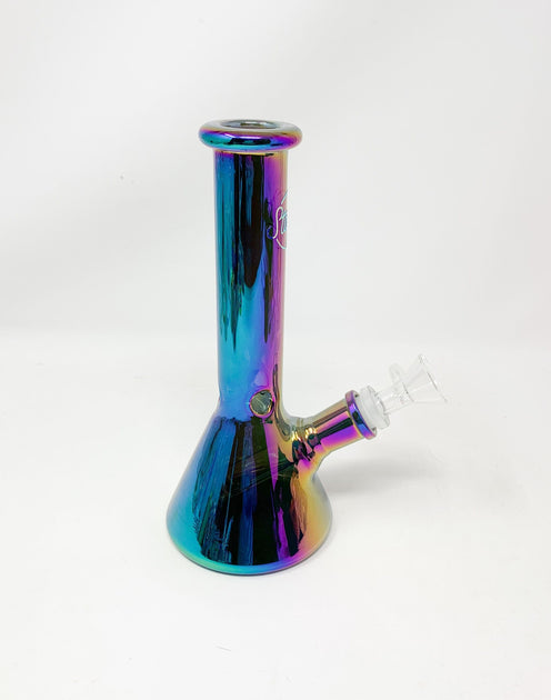 Holographic Rainbow Smoke Pipe 10 Inches Gradient Beaker Glass