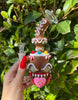 Angry Gingerbread Man Fiend Bent Neck Glass Water Pipe/Rig