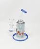 Red Floral Perforated Vinyl 6.5in Bent Neck Glass Water Hand Pipe/Dab Rig