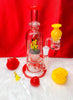 Red Smokemon 10in Double Perc Glass Water Pipe/Dab Rig