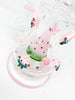 Pink Watermelon Crystals and Charms Glass Water Pipe/Dab Rig