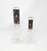 Rainbow Butterflies Beaker Glass Water Pipe/Bong