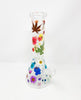 Rainbow Dried Floral 12 In Beaker Glass Water Pipe/Bong