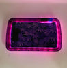 Purple Cannabis Leaves LED Rolling Tray Featuring 7 Colors and Party Mode
