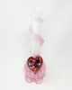 Noble Glass White Pink Ruby Heart Heady Glass Water Pipe/Bong