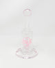 Matte Pink Glow In The Dark StayLit 9in Bent Neck Glass Water Hand Pipe/Dab Rig