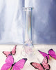 Iridescent Butterfly 8in Glass Water Pipe/Bong