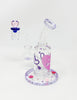Be Mine Valentine Purple 6.5in Bent Neck Glass Water Hand Pipe/Dab Rig