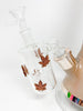 Rose Gold Weed Leaves Beaker Glass Water Pipe/Bong