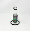 Psychedelic Eye Perforated Vinyl 6.5in Bent Neck Glass Water Hand Pipe/Dab Rig