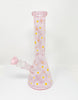 Retro Pink Daisies Glass Water Pipe/Bong