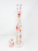 Pink White Daisies 18in Double Perc Glass Water Pipe/Dab Rig