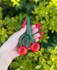 Red Cherry Double Bowl Glass Hand Pipe