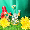Retro Daisies Yellow 8in Glass Water Pipe/Dab Rig