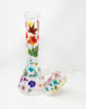 Rainbow Dried Floral 12 In Beaker Glass Water Pipe/Bong