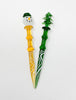 Santa Ho Ho Ho Bent Neck Glass Water Hand Pipe/Dab Rig Gift Set