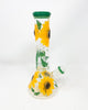 Sunflower Dried Floral 11in Beaker Glass Water Pipe/Bong