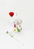 Winter Wonderland Dried Floral Bent Neck Glass Water Pipe/Dab Rig