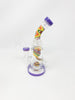 Purple Rainbow Swirl 9in Bent Neck Glass Water Hand Pipe/Dab Rig
