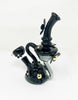 Black and Gold Daisy Recycler Glass Water Pipe/Dab Rig