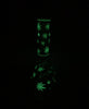 Glow In The Dark Gold Weed Leaves Beaker Glass Water Pipe/Bong