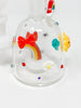 6.5in Red Rainbow Cloud Rhinestone Bow Glass Hand Pipe/Bong/Dab Rig