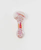 Pink Swirl Weed Leaf Crystal Glass Hand Pipe