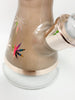 Rose Gold Weed Leaves Beaker Glass Water Pipe/Bong