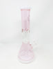 StayLit Pink White 14in Beaker Glass Water Pipe/Bong