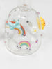 6.5in Pink Rainbow Cloud Rhinestone Bow Glass Hand Pipe/Bong/Dab Rig