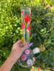 Rainbow Dried Floral 12 In Beaker Glass Water Pipe/Bong