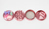 Gummy Bear Crystal Herb Grinder Custom Pink Spice Grinder 4 Piece 55mm W/ Cleaning Tool