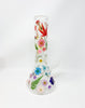 Rainbow Dried Floral 12 In Beaker Glass Water Pipe/Bong